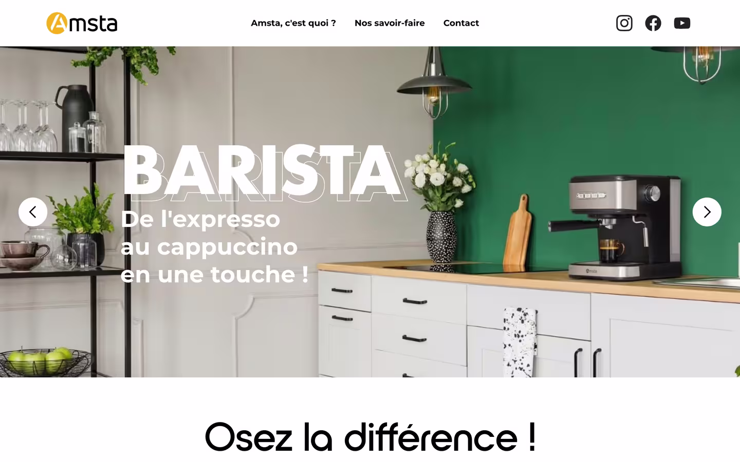 Page d'accueil du site Amsta